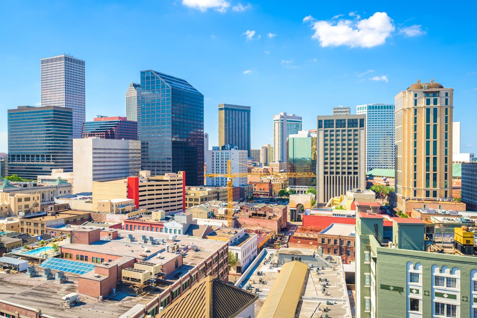 New Orleans commercial district rooftops